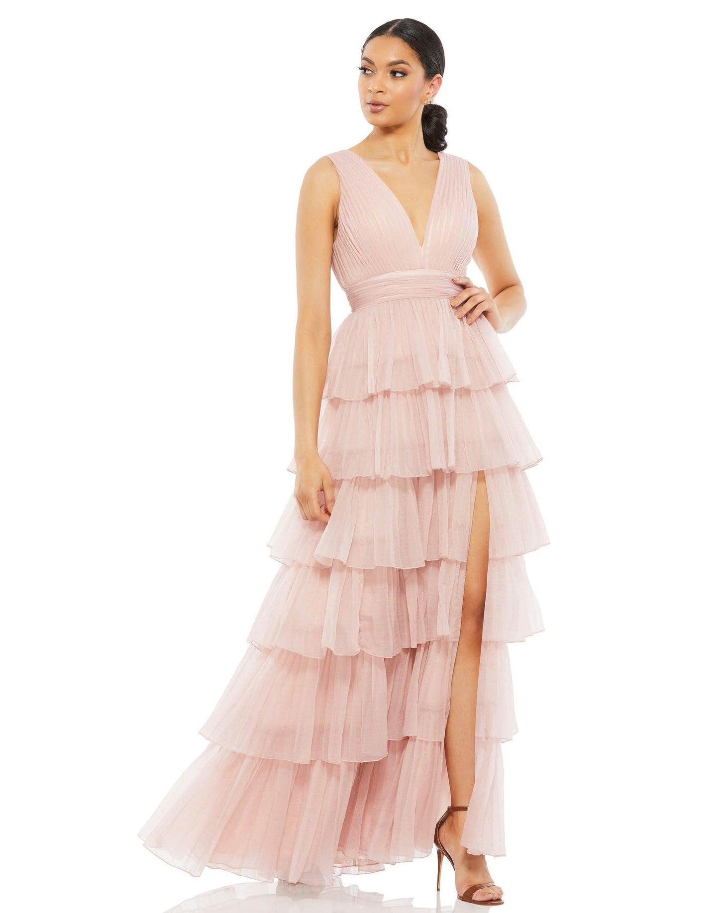 Mac Duggal Long Sleeveless Ruffle Skirt Dress 26594 - The Dress Outlet