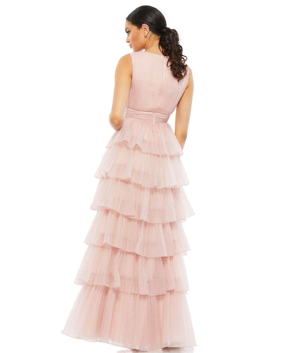 Mac Duggal Long Sleeveless Ruffle Skirt Dress 26594 - The Dress Outlet