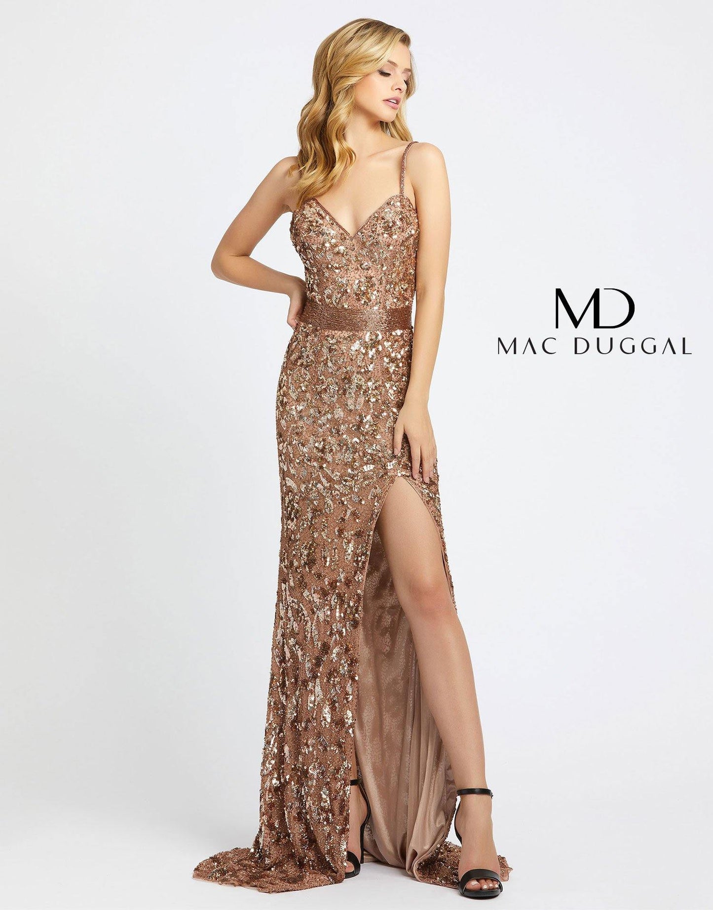 Mac Duggal Long Spaghetti Strap Formal Dress 4691 - The Dress Outlet