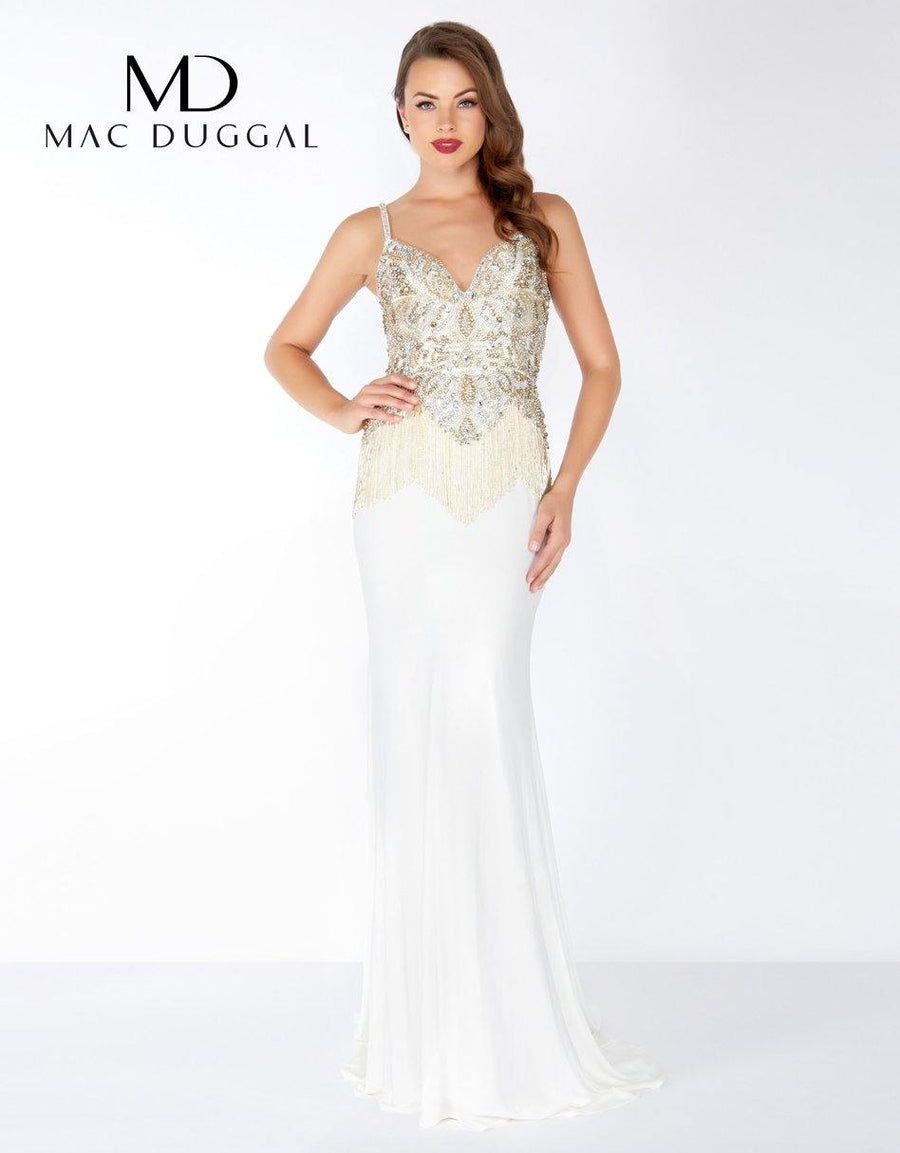 Mac Duggal Long Spaghetti Strap Prom Dress 62957R - The Dress Outlet