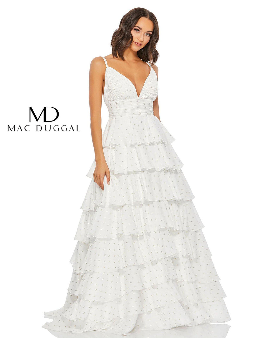 Mac Duggal Long  Spaghetti Strap Prom Dress 67564 - The Dress Outlet