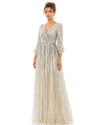 Mac Duggal Mother of the Bride Long Dress Silver/Nude