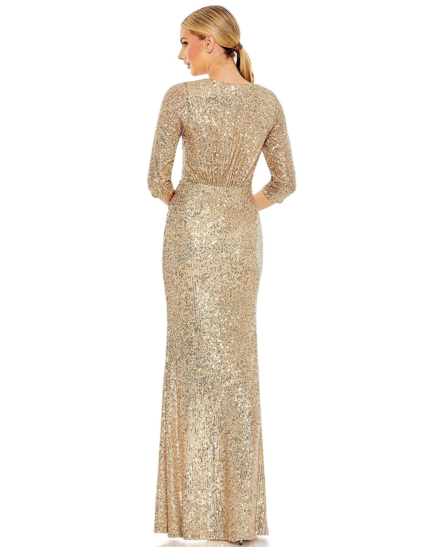 Mac Duggal Prom Long 3/4 Sleeve Formal Dress 42015 - The Dress Outlet