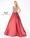 Mac Duggal Prom Long Beaded Satin Ball Gown 66285R - The Dress Outlet