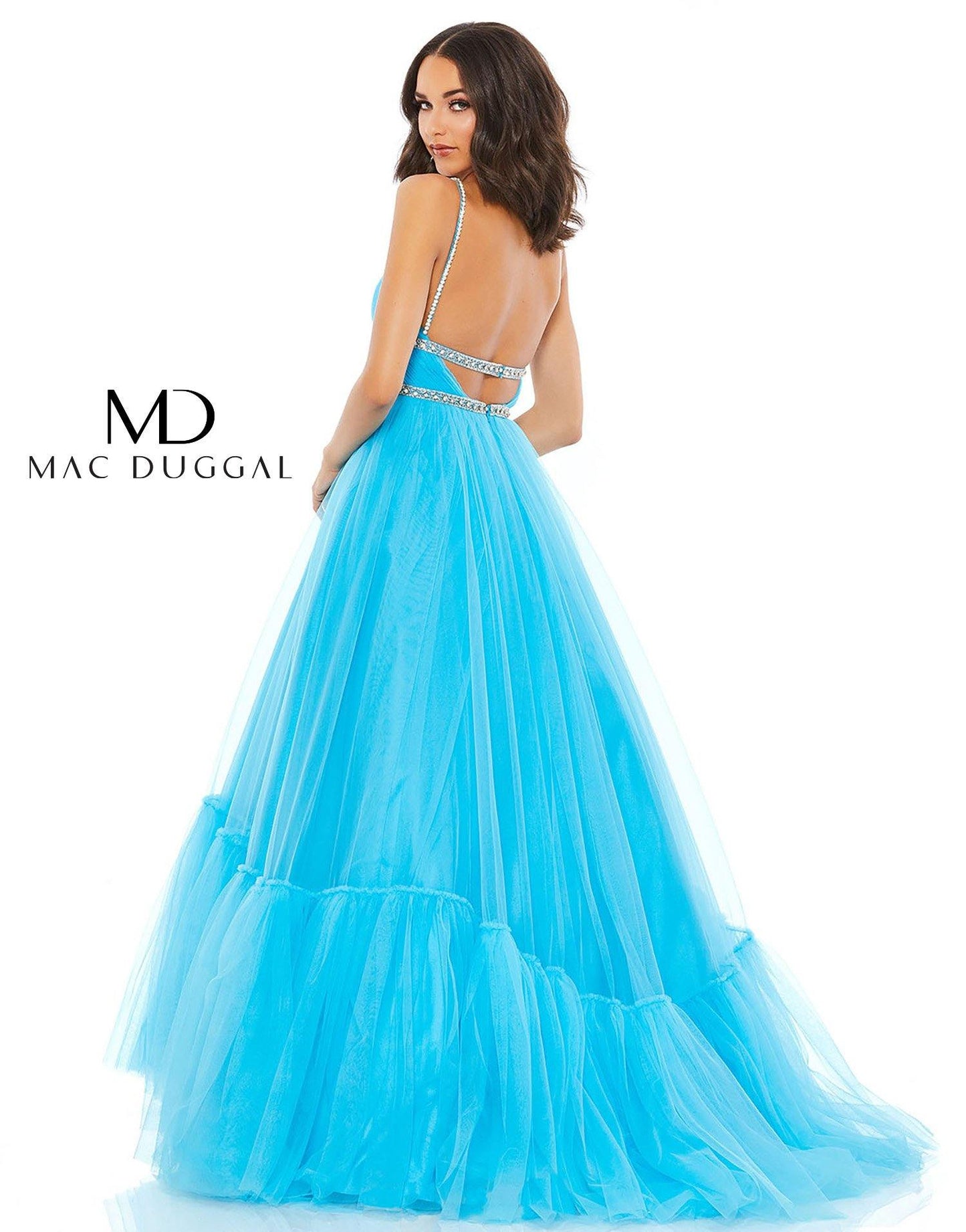 Mac Duggal Prom Long Beaded Waist Ball Gown 67557 - The Dress Outlet