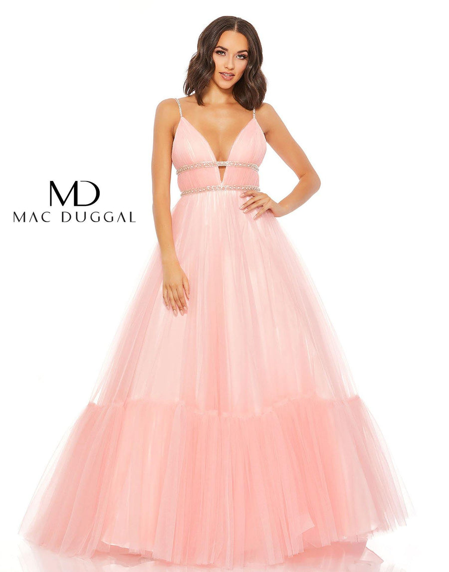 Mac Duggal Prom Long Beaded Waist Ball Gown 67557 - The Dress Outlet