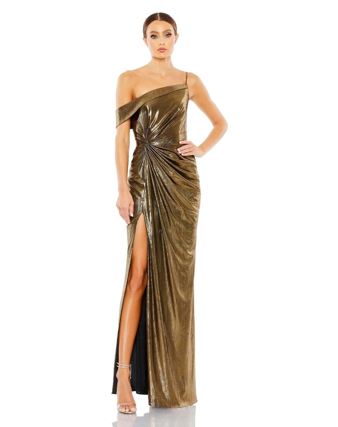 Mac Duggal Prom Long Formal Metallic Dress 26728 - The Dress Outlet