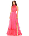 Mac Duggal  Prom Long Halter Chiffon Dress 67816 - The Dress Outlet