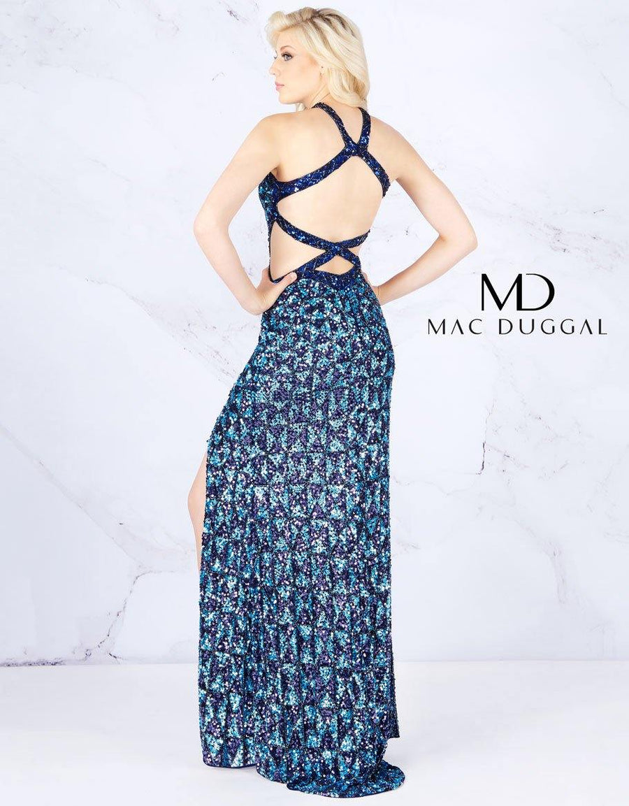 Mac Duggal Prom Long Halter Evening Dress 4933A - The Dress Outlet