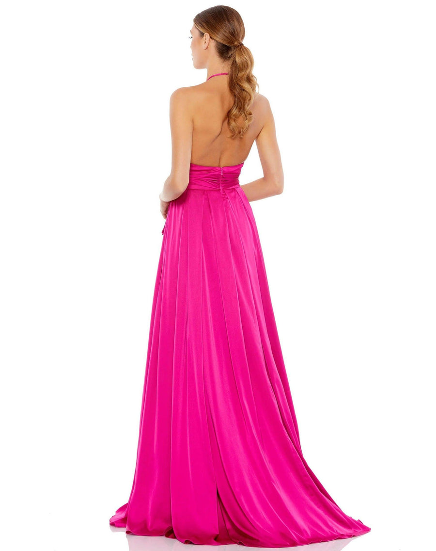 Mac Duggal Prom Long halter Pleated Dress 26531 - The Dress Outlet