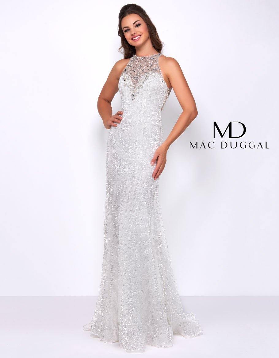 Mac Duggal Prom Long Halter Trumpet Dress 77571A - The Dress Outlet