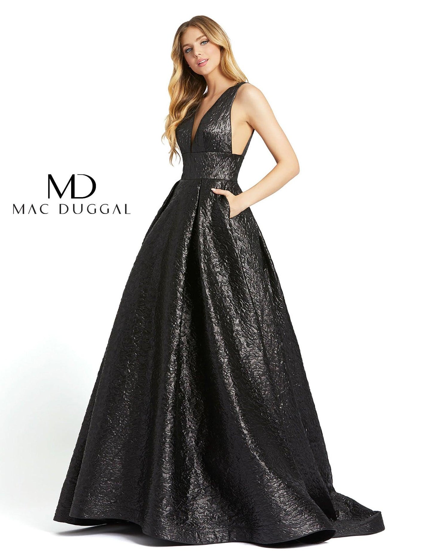 Mac Duggal Prom Long Metallic Ball Gown 66217 Sale - The Dress Outlet