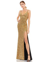 Mac Duggal Prom Long Metallic High Slit Dress 67717 - The Dress Outlet