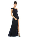 Formal Dresses Prom Long One Shoulder Formal Gown Navy