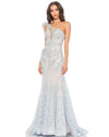 Prom Dresses Prom Long One Shoulder Formal Gown Crystal Blue