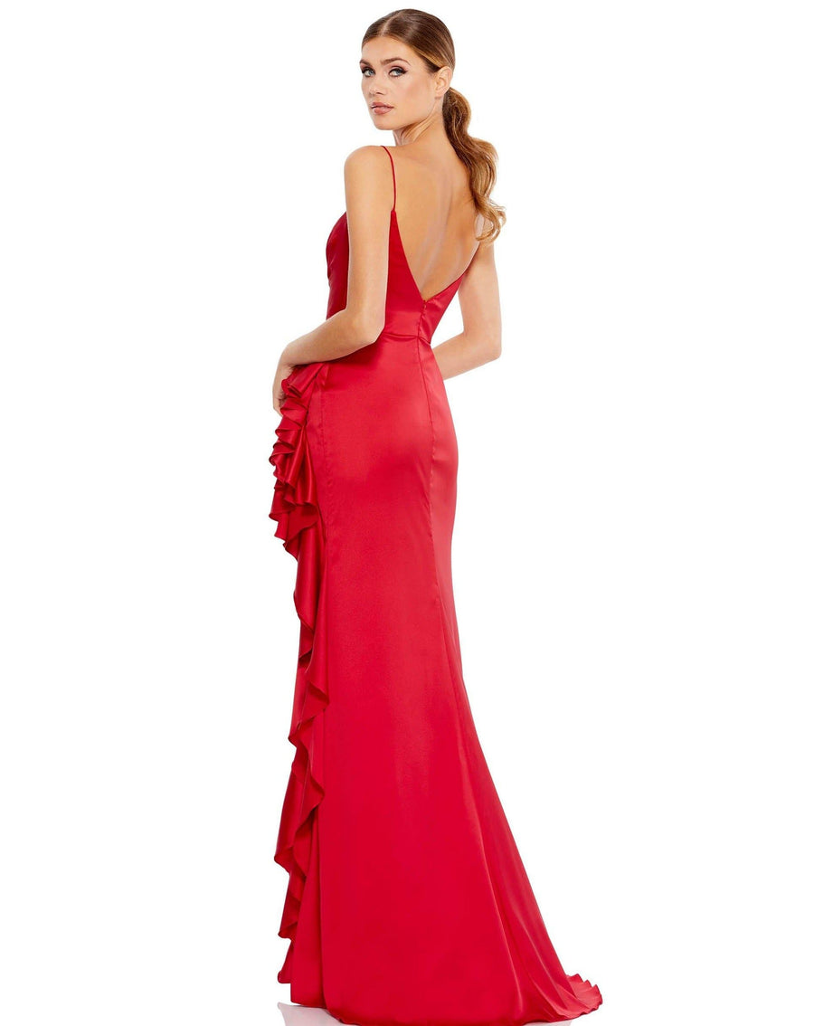 Mac Duggal Prom Long Satin Ruffled Dress 67815 - The Dress Outlet