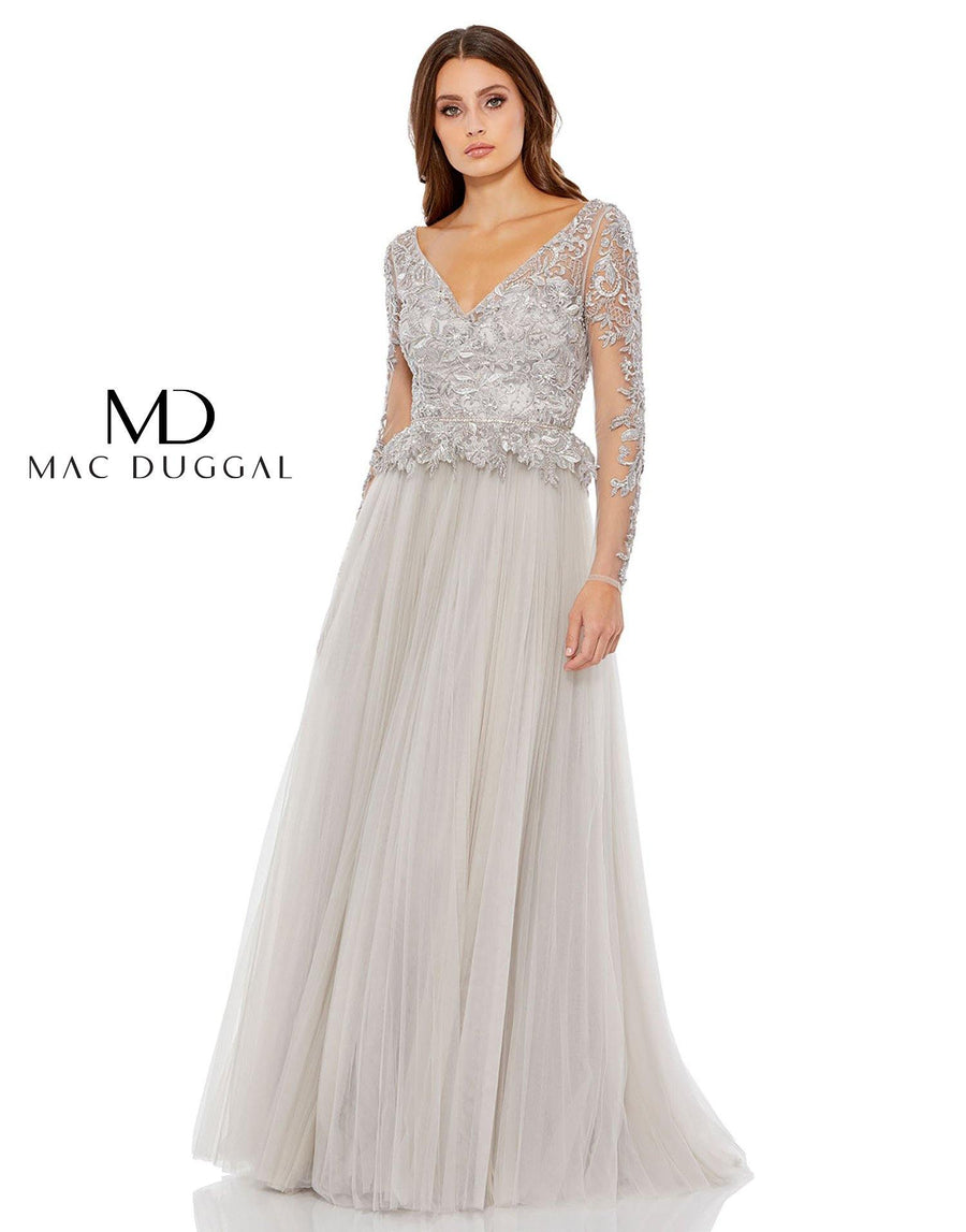 Mac Duggal Prom Long Sleeve Lace Ball Gown 11168 - The Dress Outlet