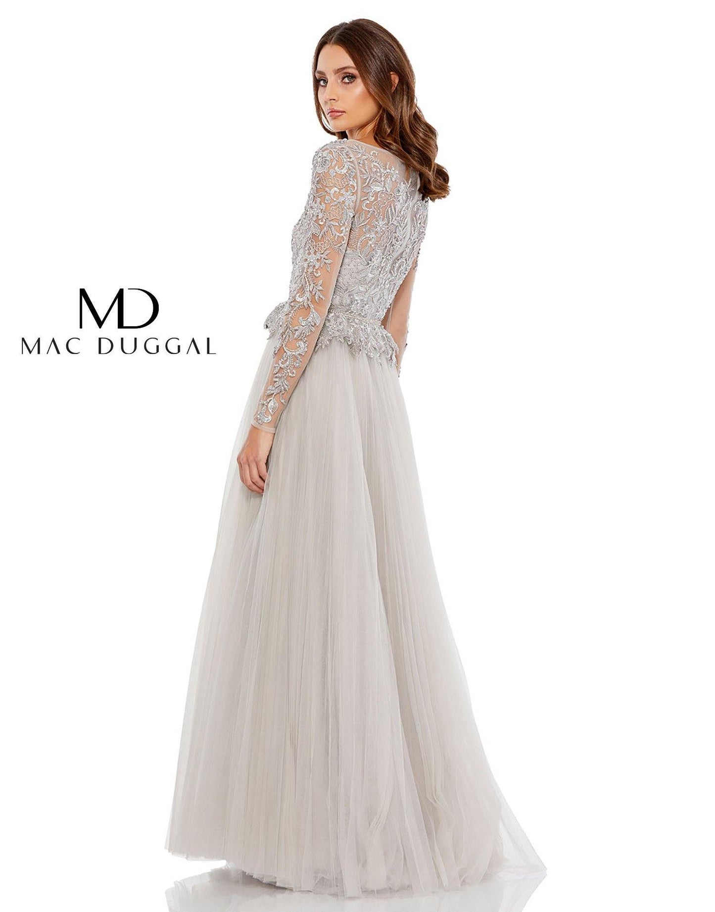 Mac Duggal Prom Long Sleeve Lace Ball Gown 11168 - The Dress Outlet