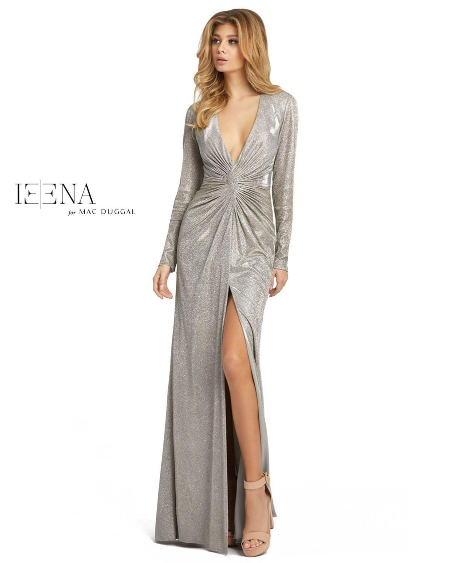 Mac Duggal Prom Long Sleeve Metallic Dress 26194 - The Dress Outlet