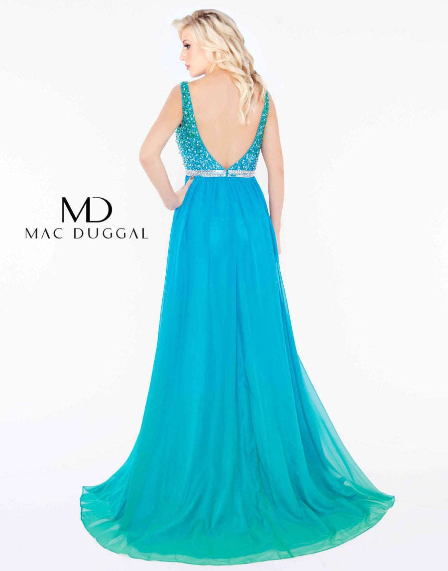 Mac Duggal Prom Long Sleeveless Chiffon Gown 77587A - The Dress Outlet