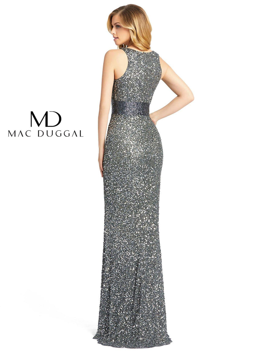 Mac Duggal Prom Long Sleeveless Evening Gown Charcoal