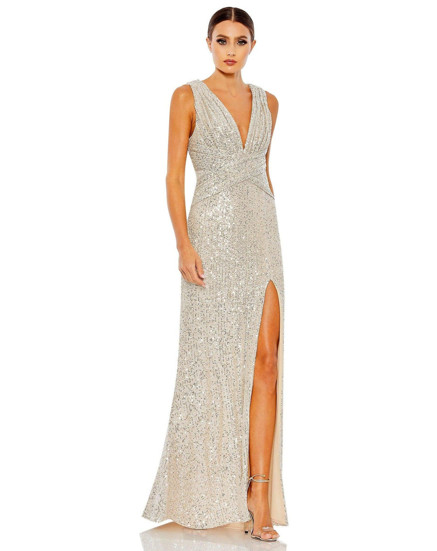 Mac Duggal Prom Long Sleeveless Sequins Gown 26598 - The Dress Outlet