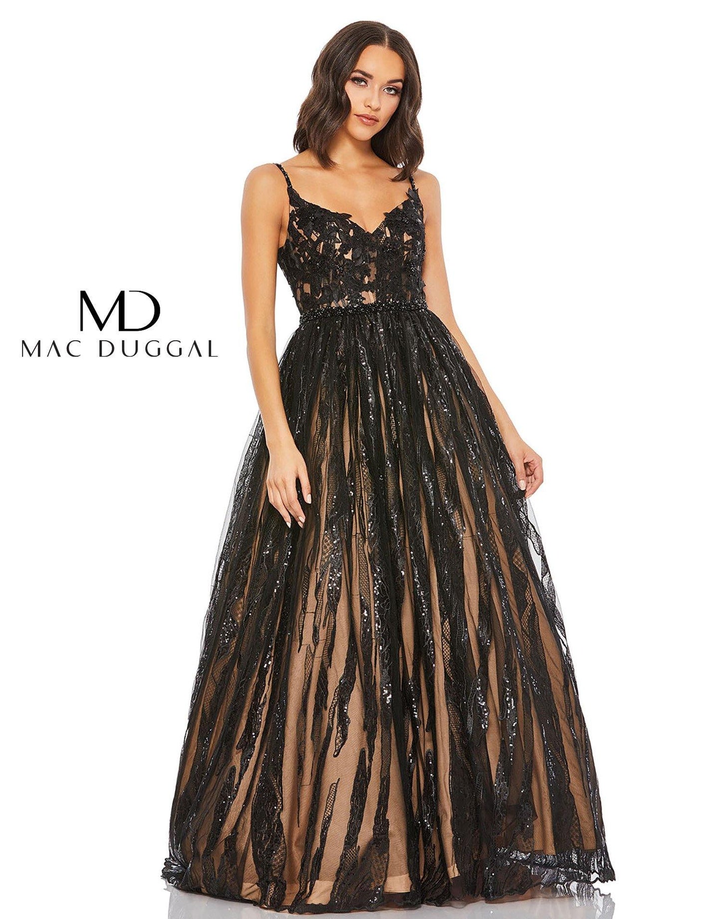 Mac Duggal Prom Long Spaghetti Strap Ball Gown 67563 - The Dress Outlet