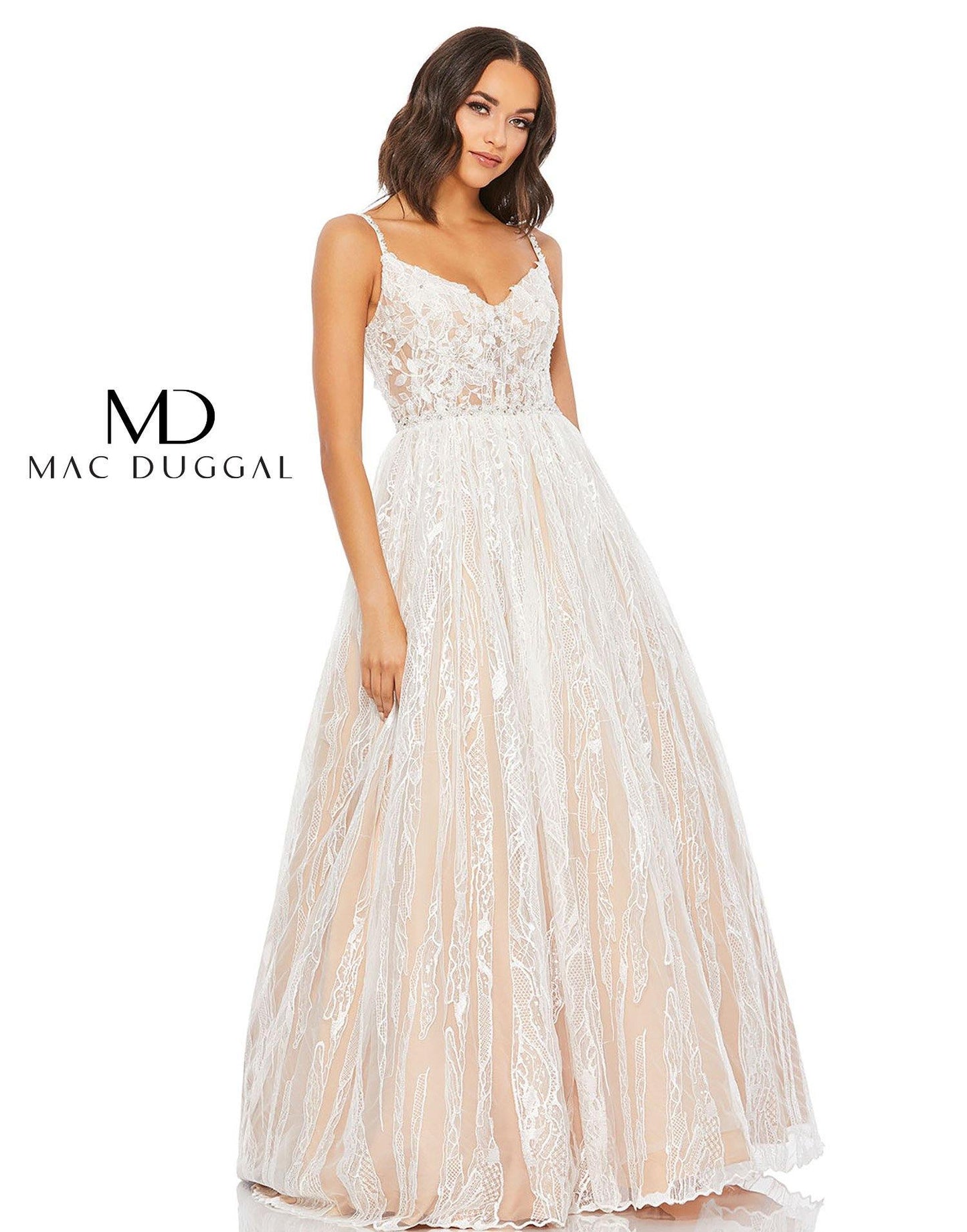 Mac Duggal Prom Long Spaghetti Strap Ball Gown 67563 - The Dress Outlet