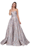 Mac Duggal Prom Long Strapless Floral Ballgown 66947L - The Dress Outlet