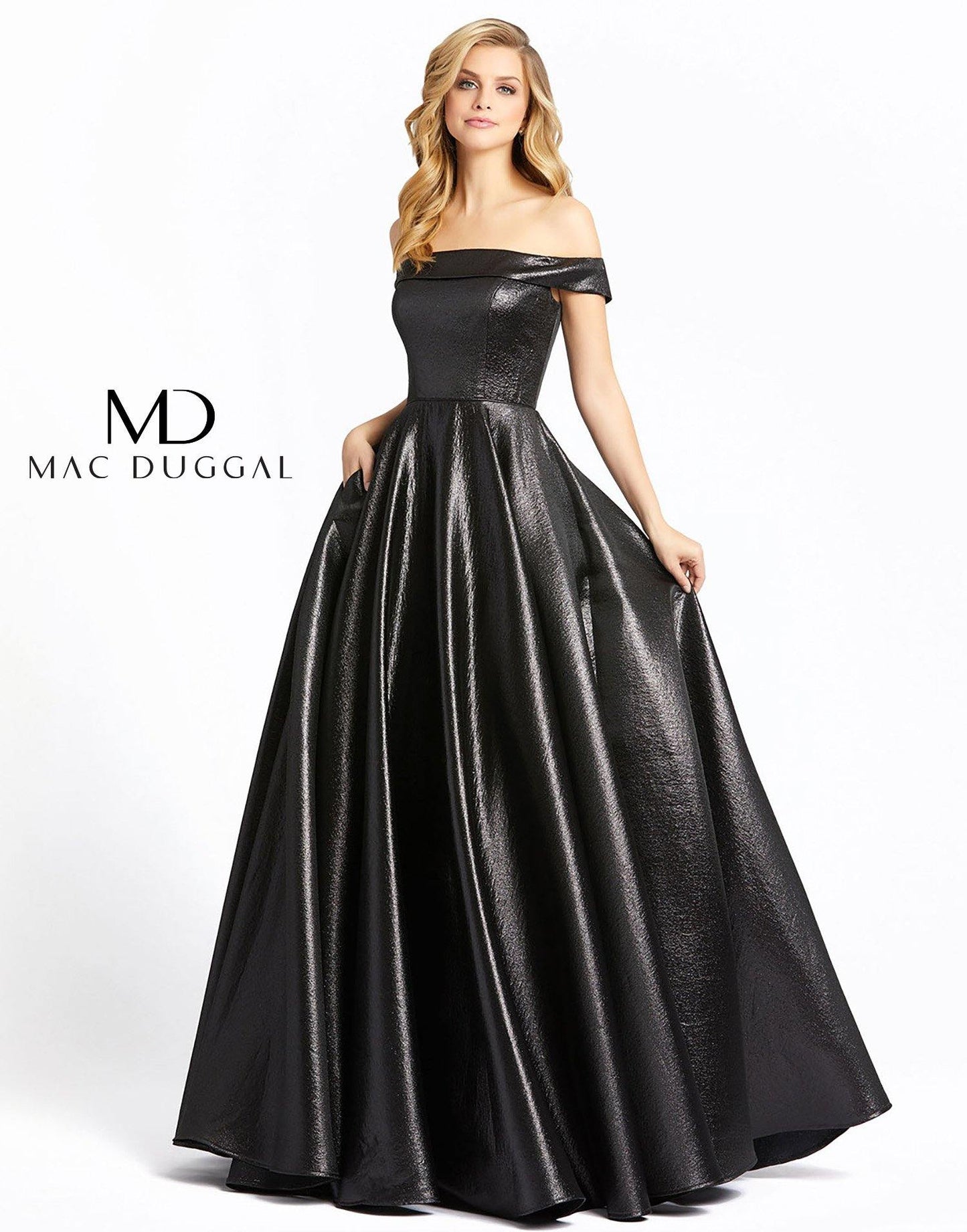 Mac Duggal Prom Off Shoulder Long Ball Gown 48825 - The Dress Outlet