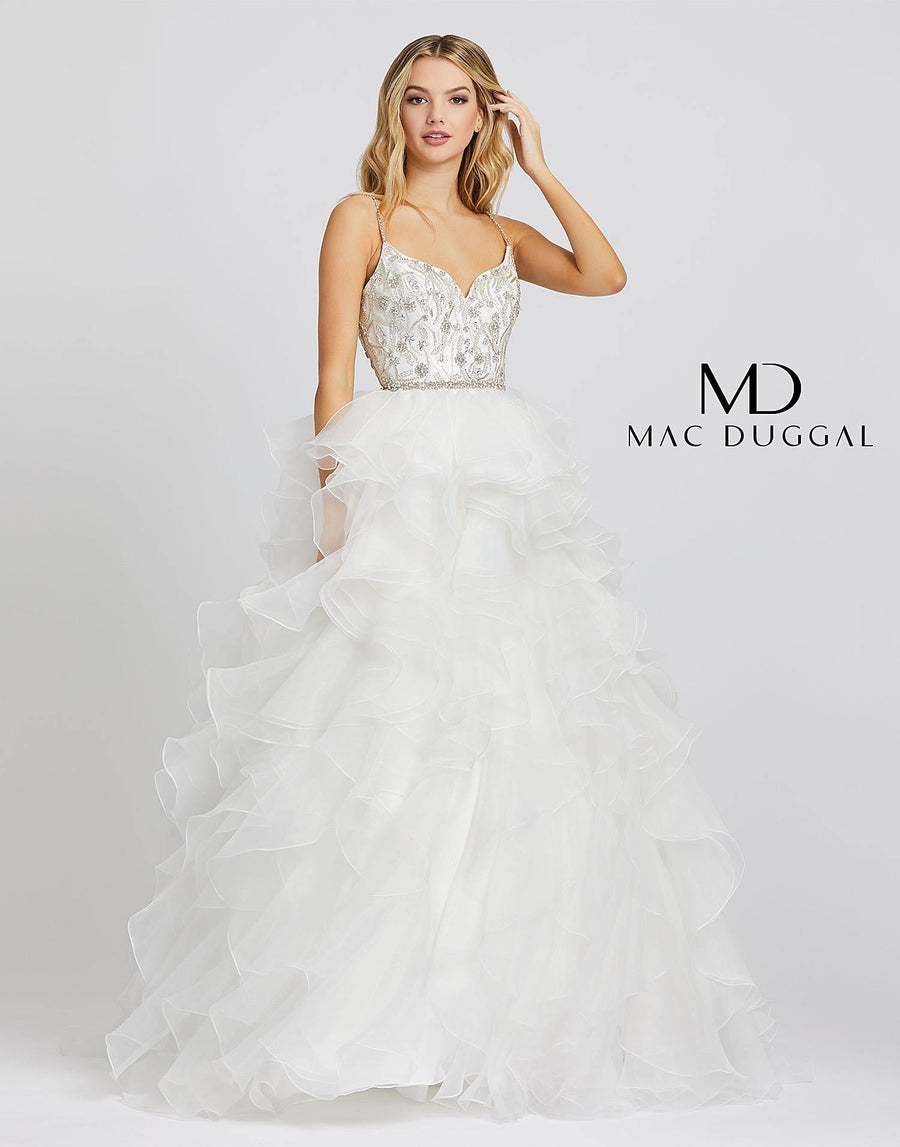 Mac Duggal Prom Spaghetti Strap Long Ball Gown 48959 - The Dress Outlet