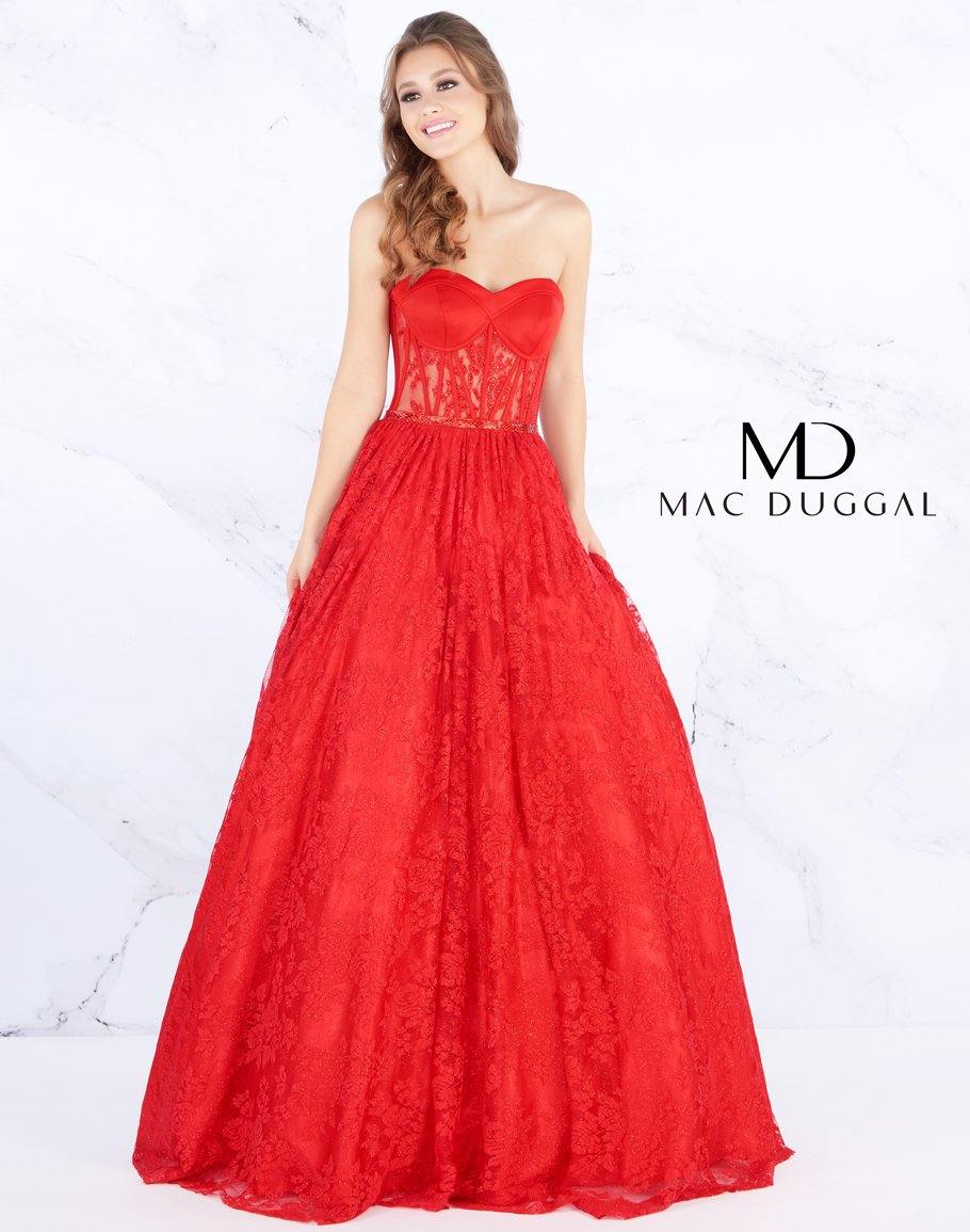 Mac Duggal Prom Strapless Long Ball Gown 30605M - The Dress Outlet