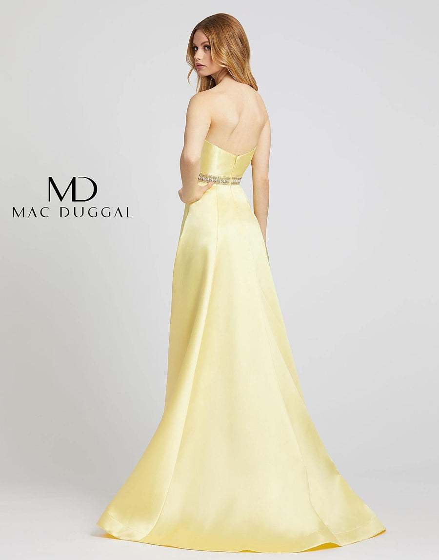 Mac Duggal Prom Strapless Satin Long Dress 67687L - The Dress Outlet