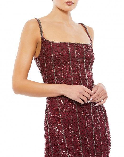 Mac Duggal Short Cocktail Beaded Sheath Dress 10770 - The Dress Outlet