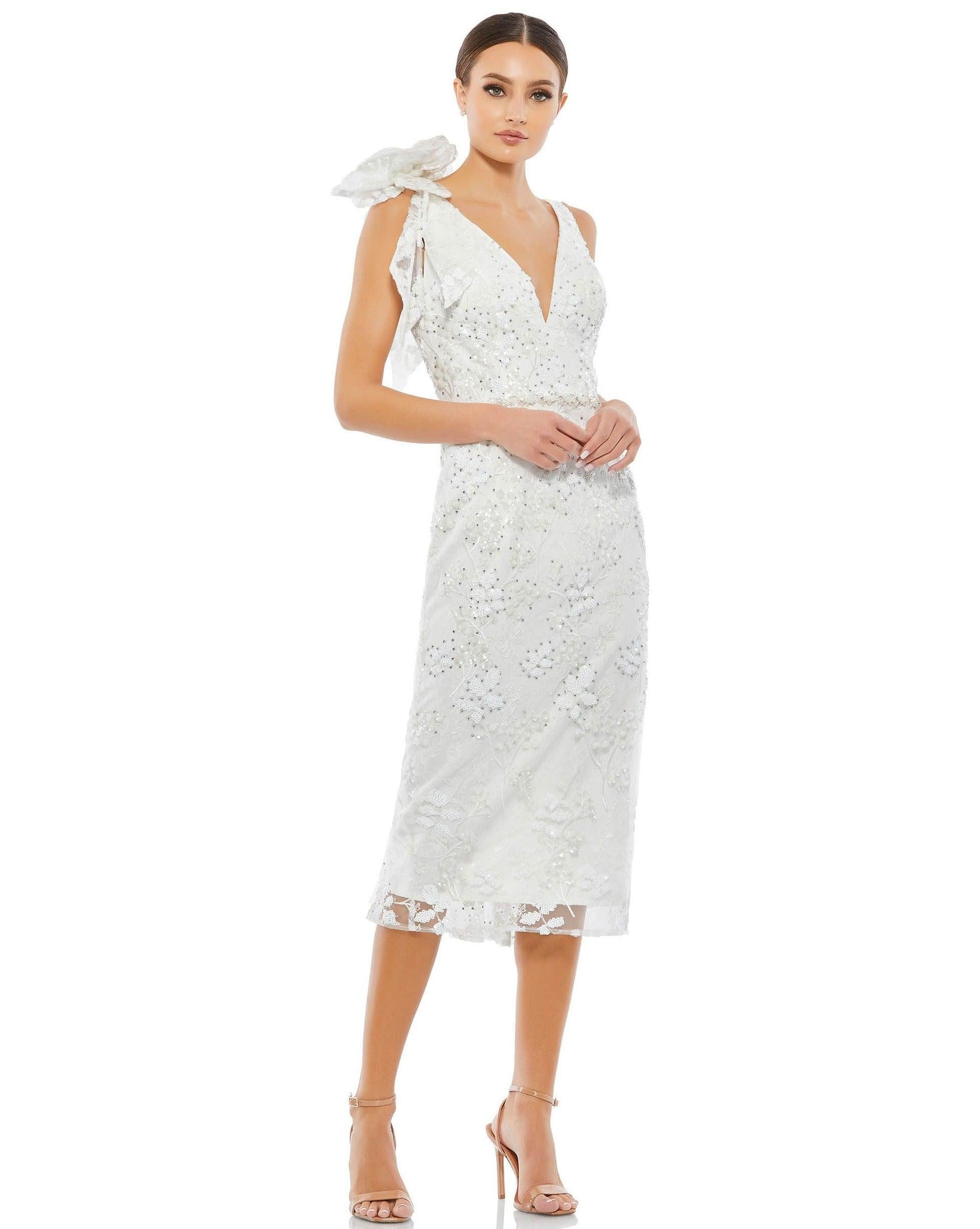 Ivory Mac Duggal 79337 Short Mother of the Bride Dress for $161.0 – The ...