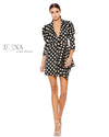 Mac Duggal Short Polka Dot Long Sleeve Dress 26499 - The Dress Outlet