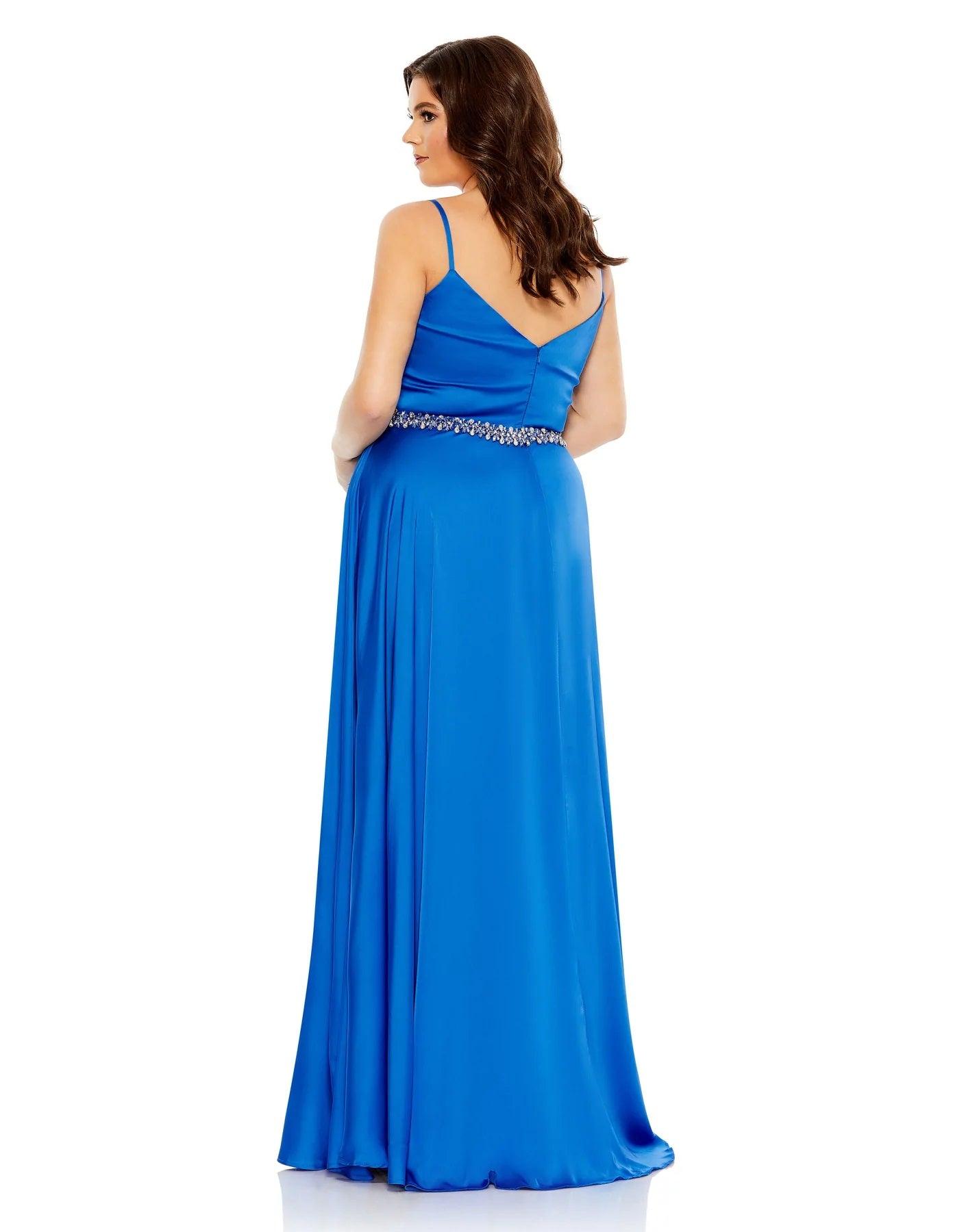 Mac Duggal Spaghetti Strap Long Formal Dress 49575 - The Dress Outlet