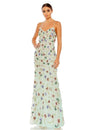 Mac Duggal Spaghetti Strap Long Formal Floral Dress 10890 - The Dress Outlet