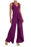 Marina Long Formal Sleeveless Ruffled Jumpsuit - The Dress Outlet