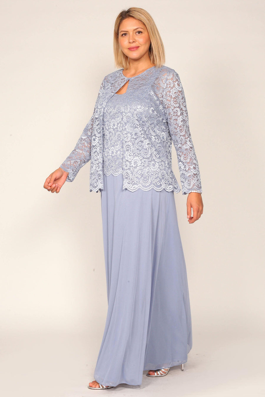 Marina Long Mother of the Bride Jacket Dress - The Dress Outlet