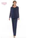 Marsoni Formal Long Jacket Chiffon Pant Suit 304 - The Dress Outlet