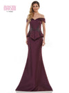 Marsoni Formal Off Shoulder Satin Long Dress 1141 - The Dress Outlet