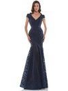 Marsoni Long Formal Metallic Lace Mermaid Dress 212 - The Dress Outlet