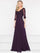 Marsoni Long Long Sleeve Mother of Bride Dress Eggplant