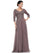 Marsoni Long Long Sleeve Mother of Bride Dress Dark Taupe