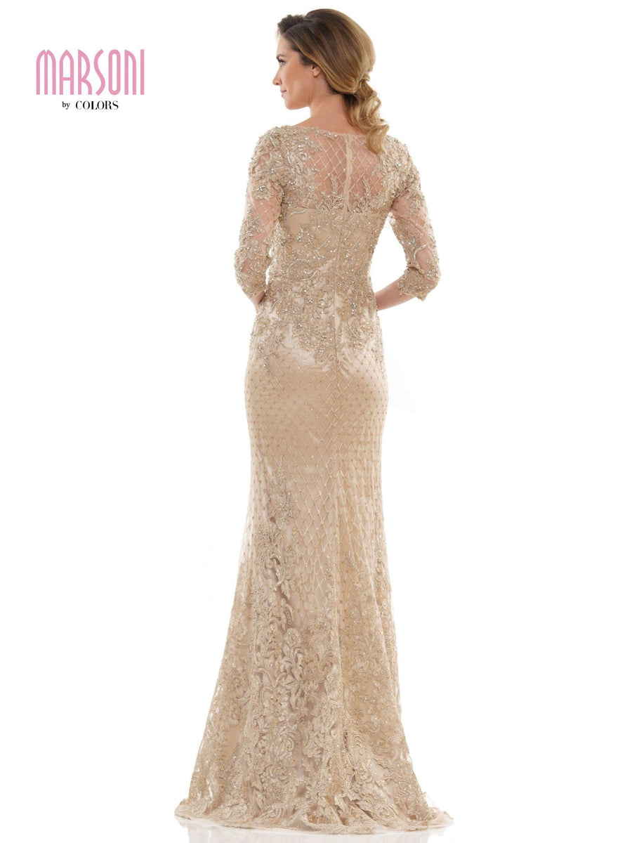 Marsoni Long Mother of the Bride Beaded Dress 1121 - The Dress Outlet