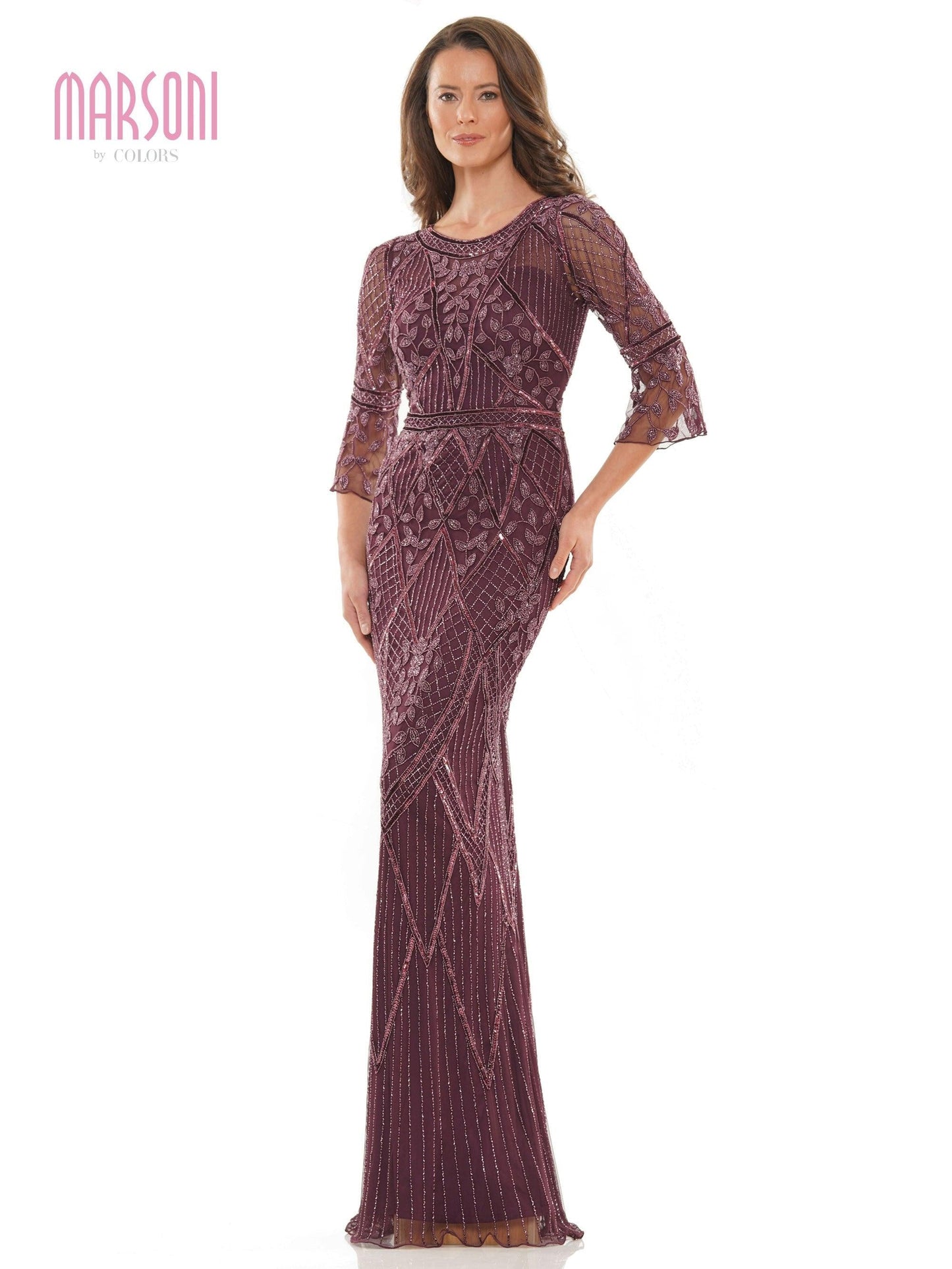 Marsoni Long Mother of the Bride Beaded Gown 1202 - The Dress Outlet