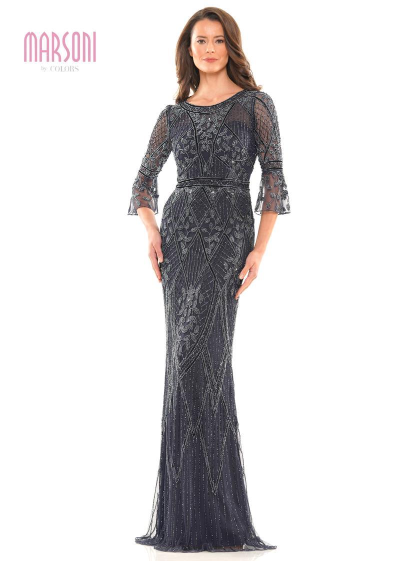 Marsoni Long Mother of the Bride Beaded Gown 1202 - The Dress Outlet