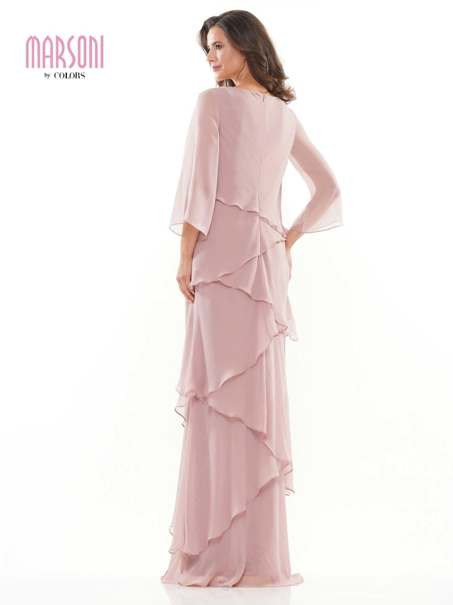 Marsoni Long Mother of the Bride Chiffon Dress 302 - The Dress Outlet