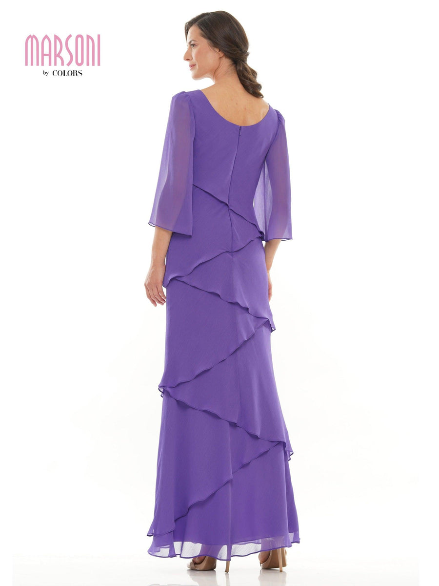 Marsoni Long Mother of the Bride Chiffon Dress 302 - The Dress Outlet